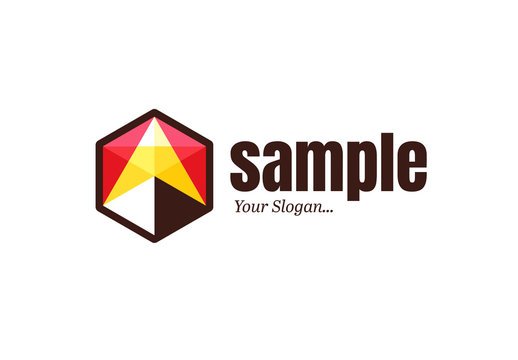 Multicolored Hexagon Logo Layout