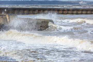 Ryde beach at high tide