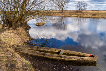 Rzeka Supraśl i Narew. Złotoria nad Narwią. Wiosna w dolinie Narwi i Supraśli. Podlasie, Polska © podlaski49