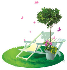 Fototapeta premium A place to relax in the garden.