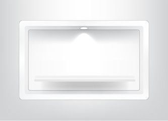 Mock up Realistic Empty Square Shelf for interior to Show Product with light and shadow on white background illustration