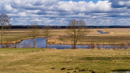 Rzeka Supraśl i Narew. Złotoria nad Narwią. Wiosna w dolinie Narwi i Supraśli. Podlasie, Polska © podlaski49