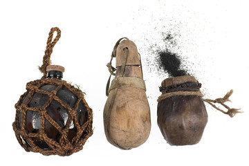 gunpowder bomb on a white background