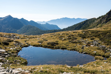 Fototapeta na wymiar Beautiful alpine lake