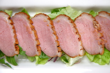 sliced roasted duck
