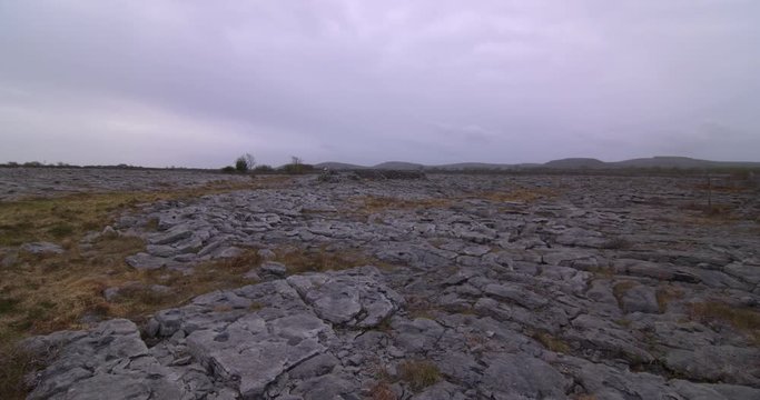Burren Ireland limestone karst landscape stone wall panoramic