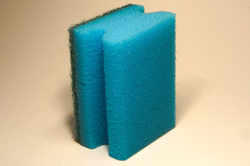 Blue sponge for washing dishes