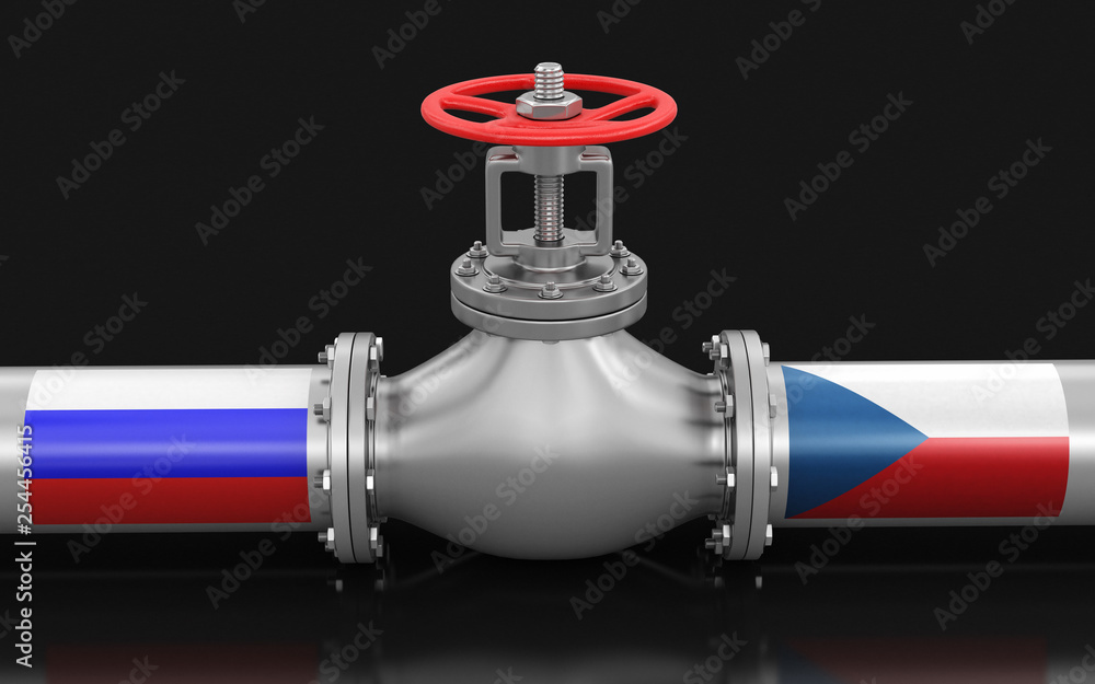 Poster pipeline with flags. image with clipping path
