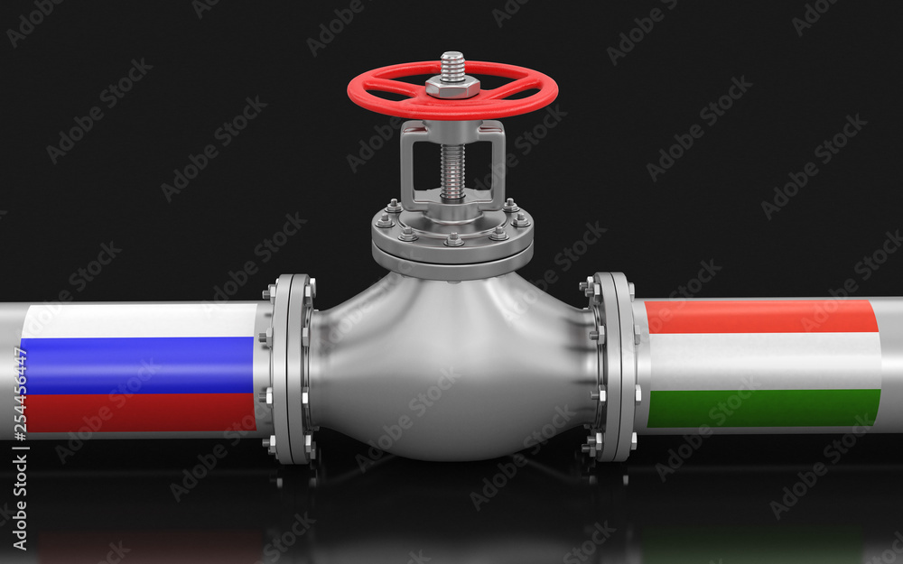 Poster pipeline with flags. image with clipping path