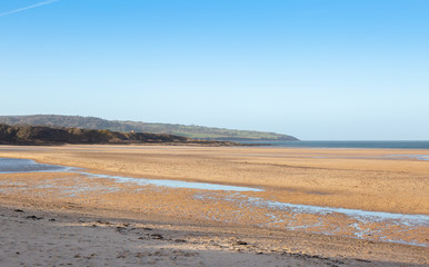 Low tide at Ligwy beach in Anglesey, North Wales UK