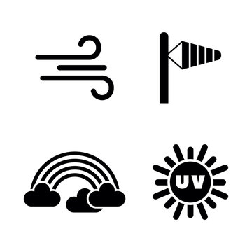 Weather Forecast, Meteorology. Simple Related Vector Icons