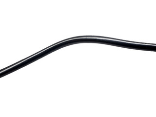 black wire cable on isolated white background