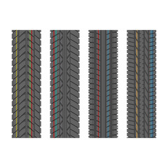 Gray tire tracks silhouettes