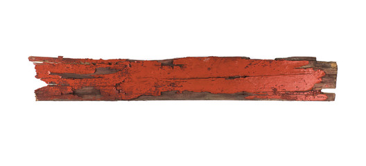 red old wooden sign on a white isolated background