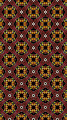Ornate geometric pattern and abstract colored background