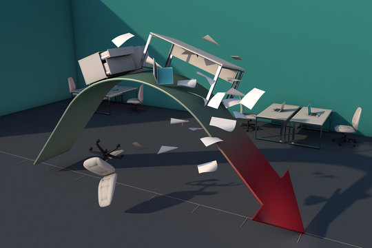 Concept of lost workplace, bad work result