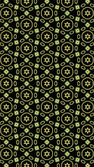 Ornate geometric pattern and abstract colored background