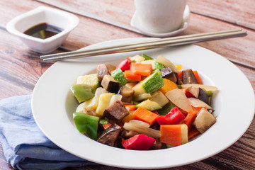 Vegan food on plate