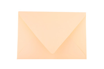 Beige paper envelope isolated on white background