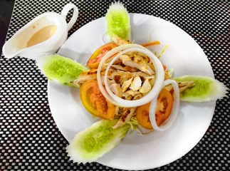 Chicken salad with sauce