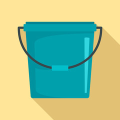 Plastic bucket icon. Flat illustration of plastic bucket vector icon for web design © anatolir