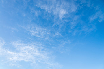 Blue sky and white fluffy tiny clouds background and pattern