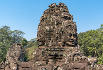 Angkor stone faces