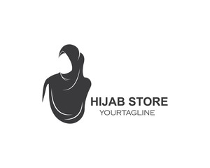 hijab logo vector,culture of woman muslim fashion