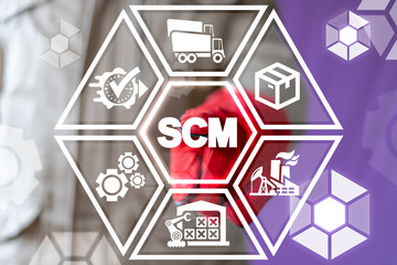 SCM industrial logistics concept. ERP industry. Inventory manufacturing goods. Supply chain...