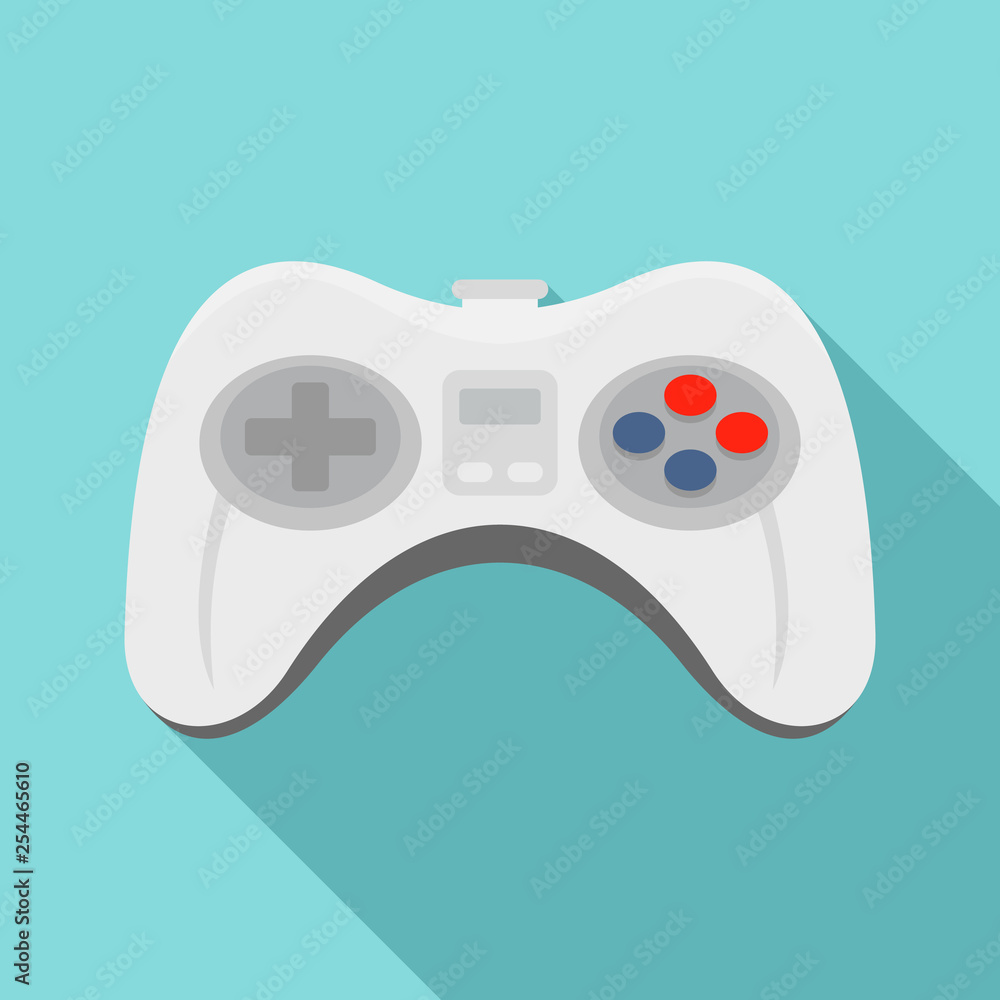 Poster videogame controller icon. flat illustration of videogame controller vector icon for web design