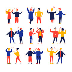 People argue, swear. Flat style vector illustration.