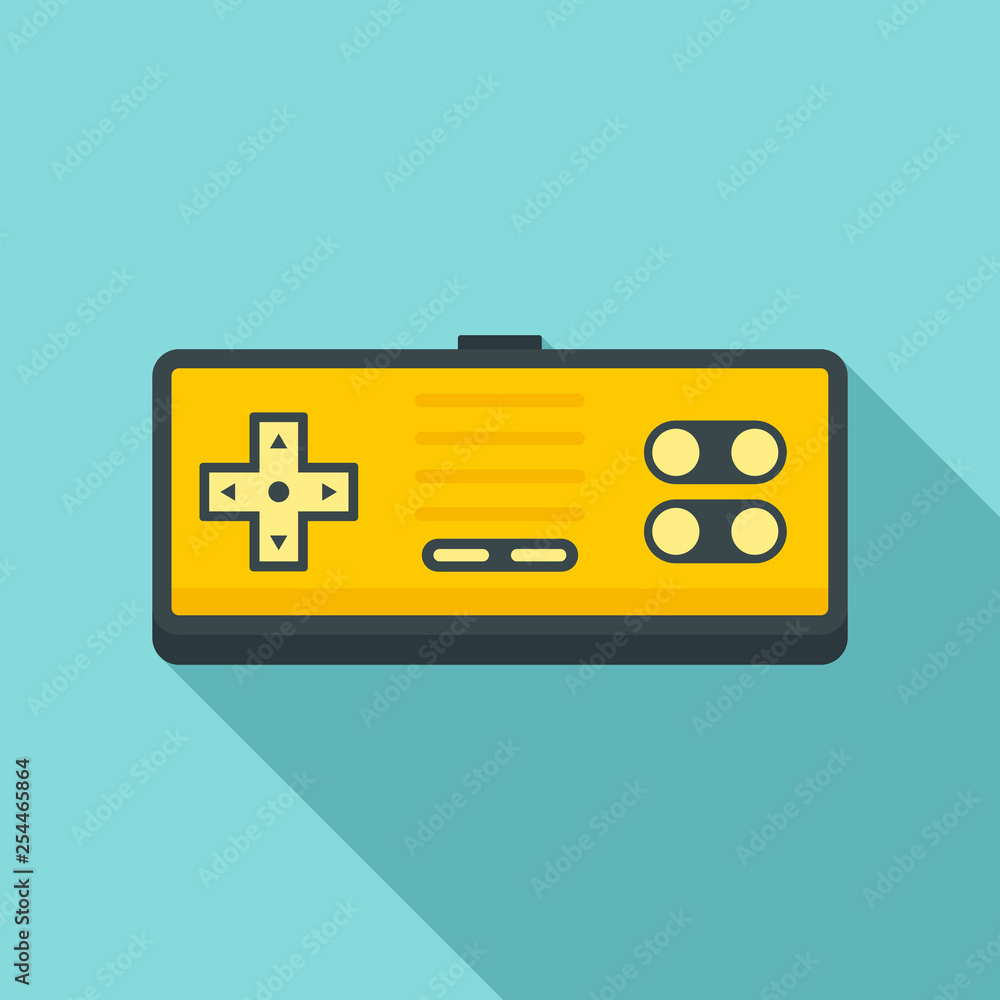 Poster button gamepad icon. flat illustration of button gamepad vector icon for web design