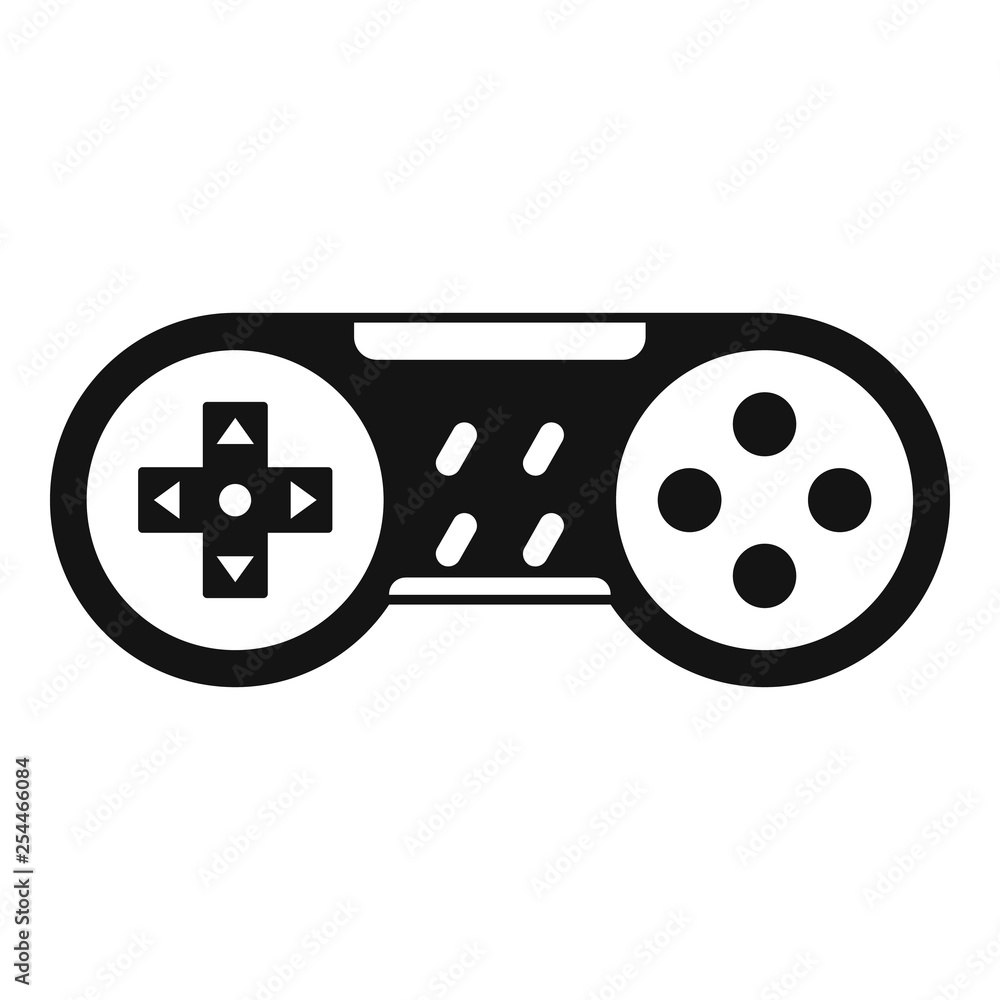 Poster video game joystick icon. simple illustration of video game joystick vector icon for web design isol