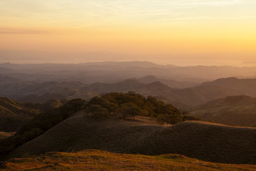 Awesome panoramic view at sunset in Monteverde hills, Costa Rica