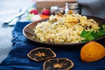 kebab of chicken and semolina in the oriental