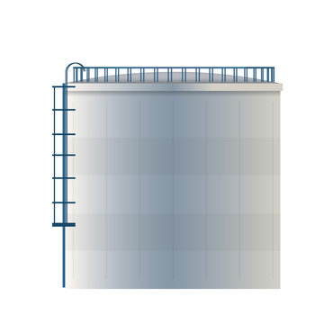 Creative Vector Illustration Of Water Tank, Crude Oil Storage Reservoir Isolated On Transparent Background. Art Design Gasoline, Benzine, Fuel Cylinder Template. Abstract Concept Graphic Element