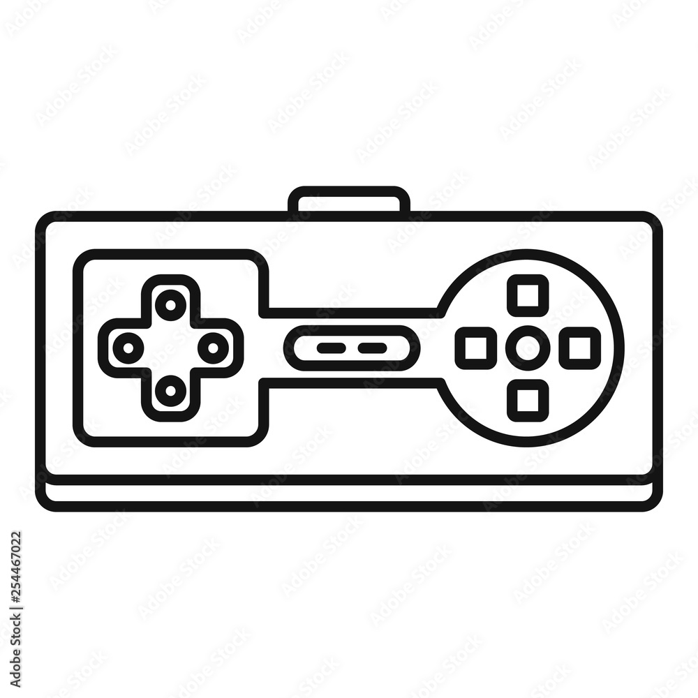Poster retro game controller icon. outline retro game controller vector icon for web design isolated on whi