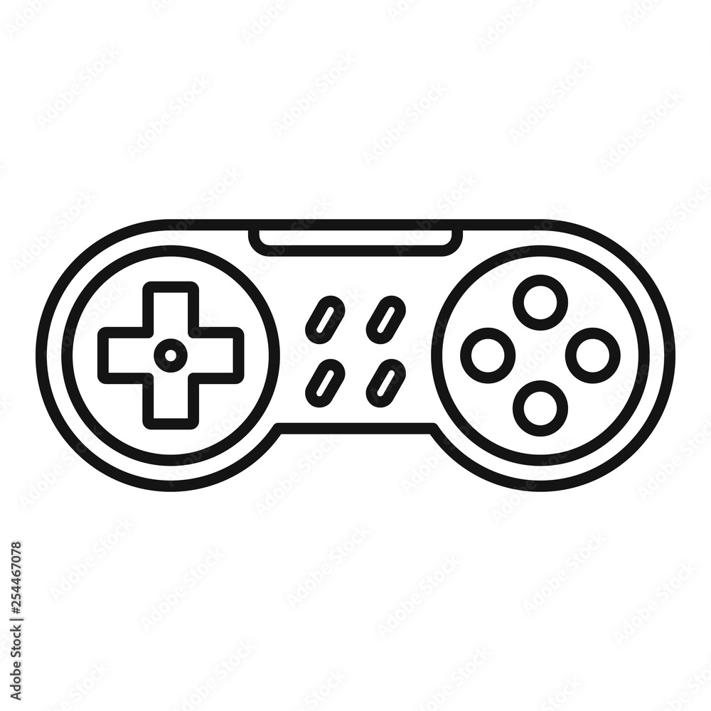 Poster game controller icon. outline game controller vector icon for web design isolated on white backgroun