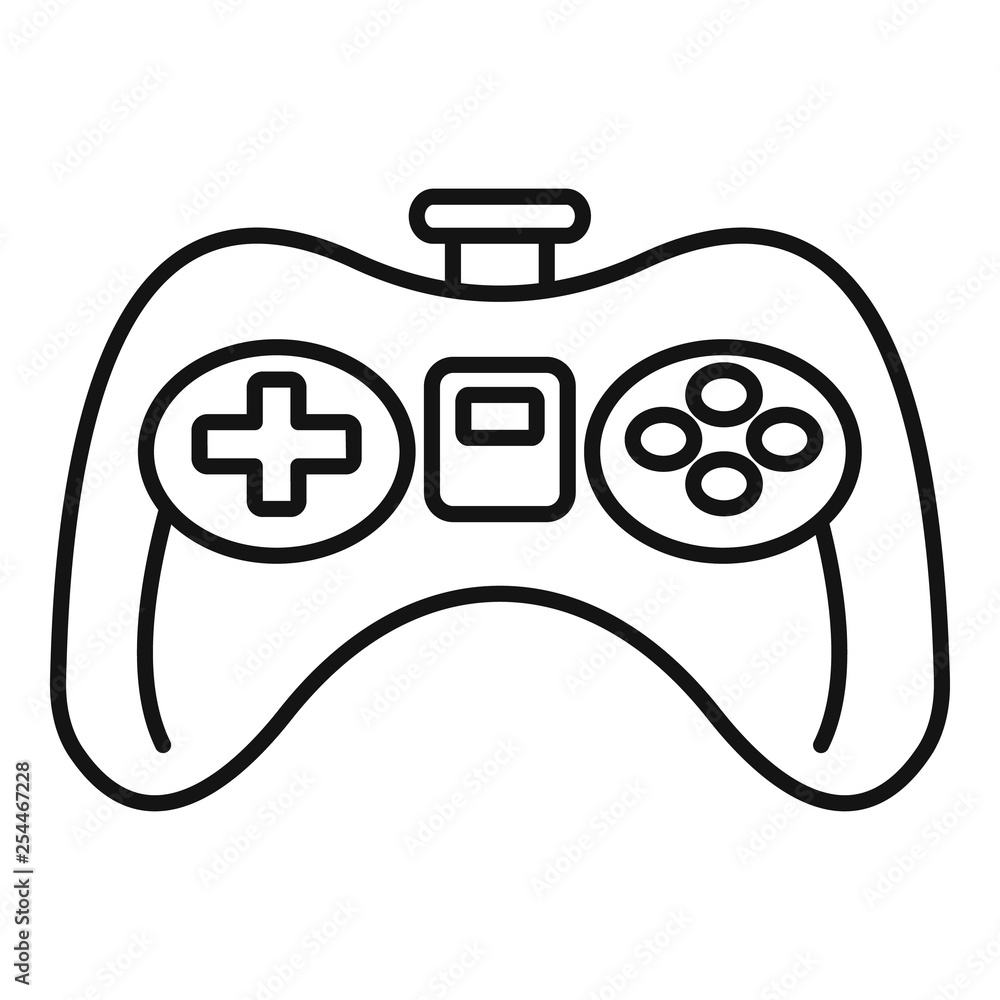 Poster plastic gamepad icon. outline plastic gamepad vector icon for web design isolated on white backgroun