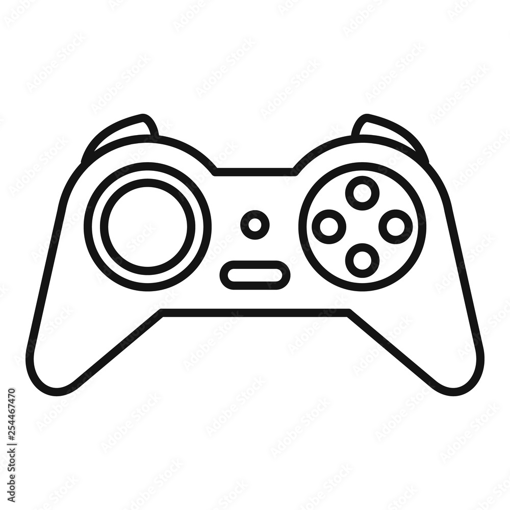 Poster retro game joystick icon. outline retro game joystick vector icon for web design isolated on white b
