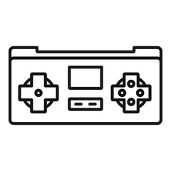 Gaming controller icon. Outline gaming controller vector icon for web design isolated on white background