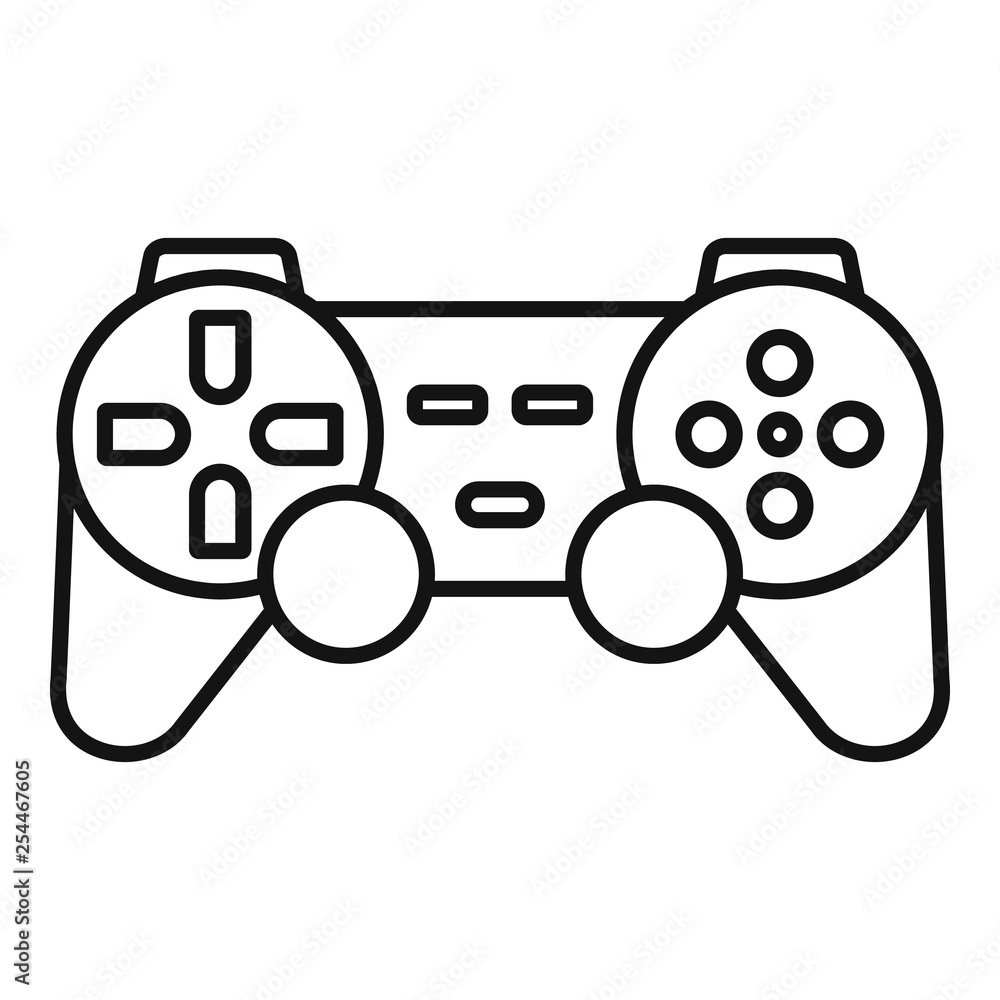 Poster ergonomic joystick icon. outline ergonomic joystick vector icon for web design isolated on white bac