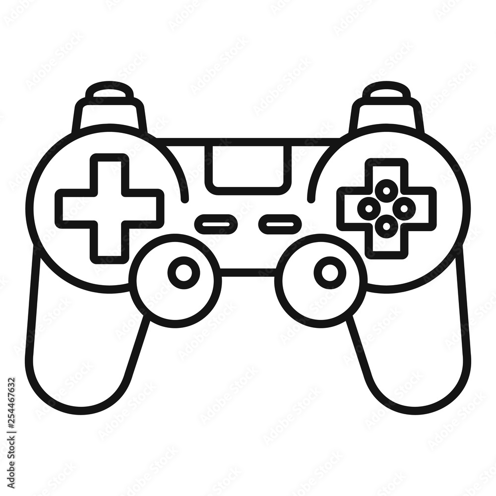 Poster gamepad control icon. outline gamepad control vector icon for web design isolated on white backgroun