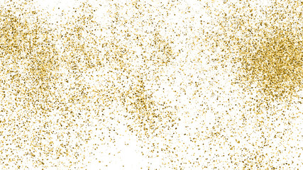 Gold Glitter Texture Isolated On White. Amber Particles Color. Celebratory Background. Golden Explosion Of Confetti. Vector Illustration, Eps 10.