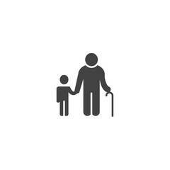 Grandfather with kid vector icon