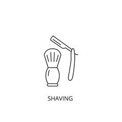 Shaving tools vector icon, outline style, editable stroke