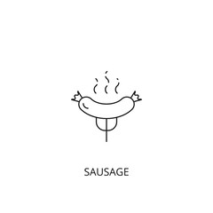 Sausage vector icon, outline style, editable stroke