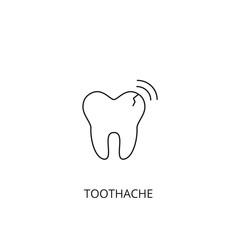 Toothache vector icon, outline style, editable stroke