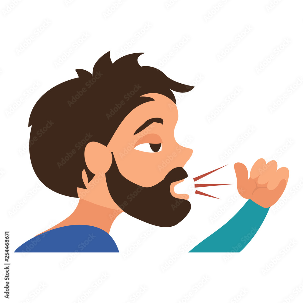 Poster persistent cough icon. cartoon of persistent cough vector icon for web design isolated on white back