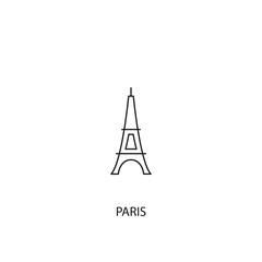 Paris vector icon, outline style, editable stroke